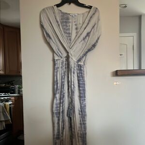 Striped Tie-Dye Maxi Dress